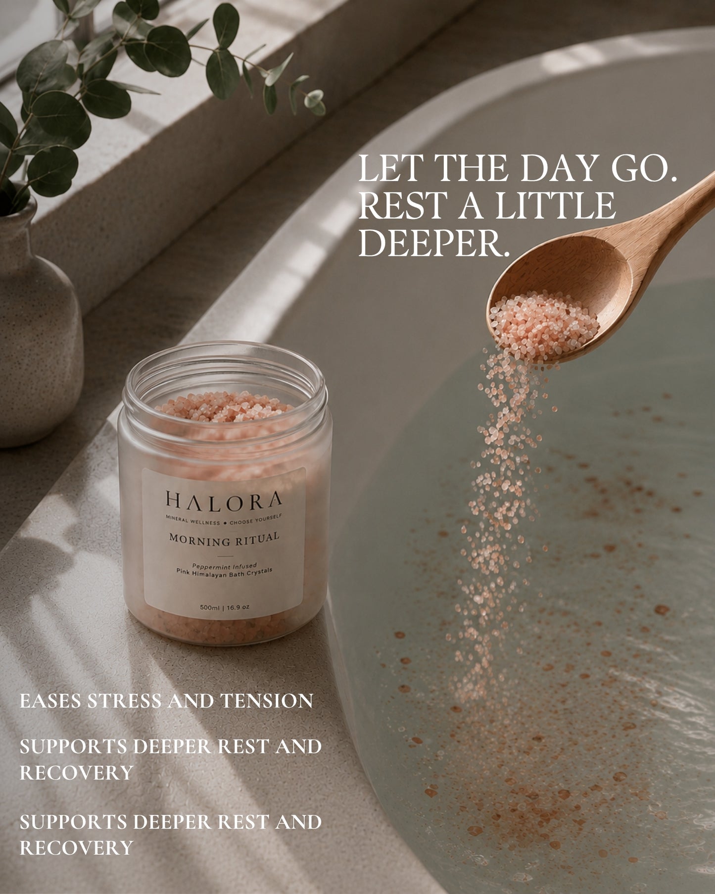 Morning Ritual Peppermint Bath Crystals lifestyle 02