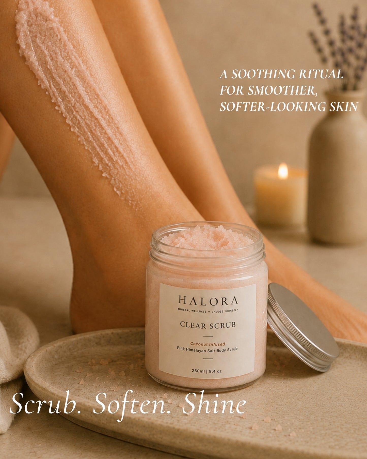 Halora Clear Scrub Coconut lifestyle 02