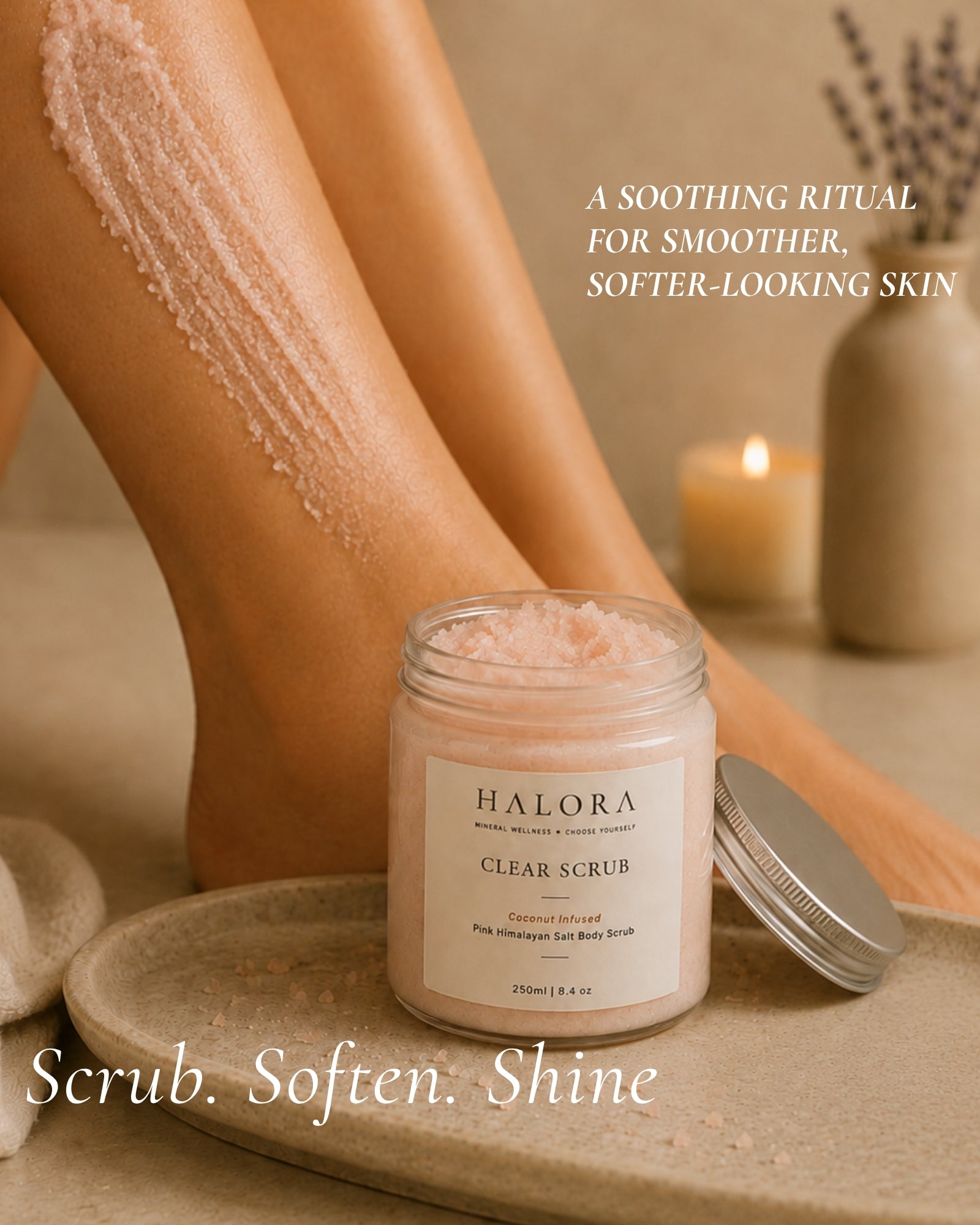Halora Clear Scrub Coconut lifestyle 02