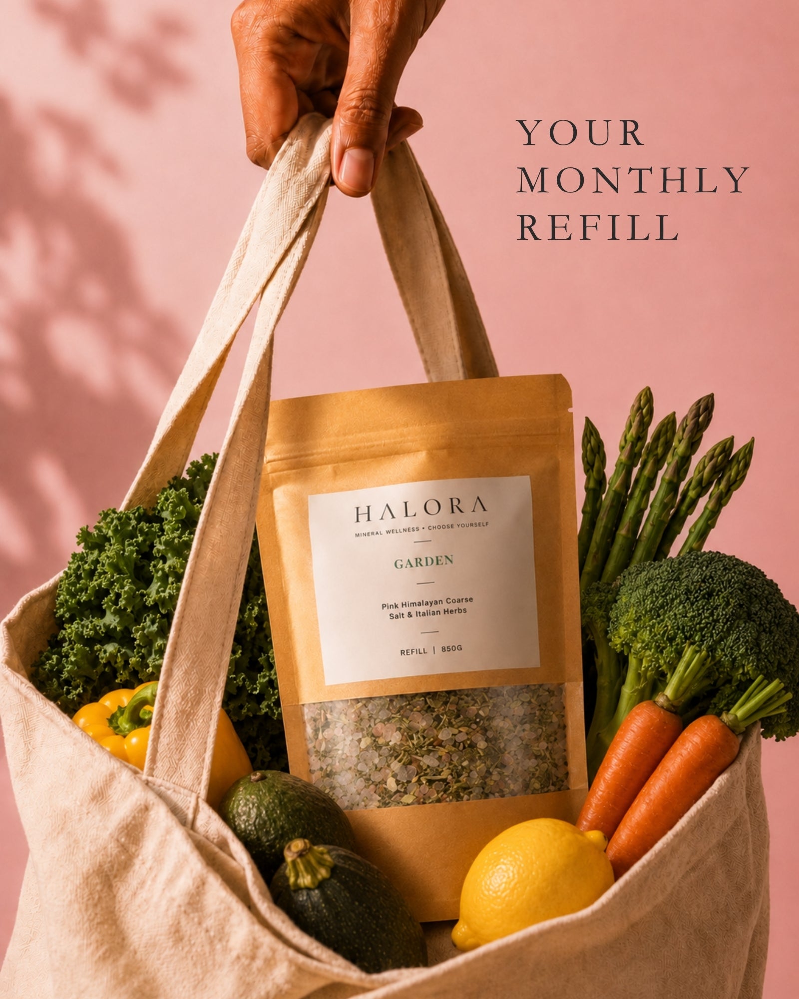 Garden Himalayan Pink Salt Mixed Herb Refill lifestyle 01