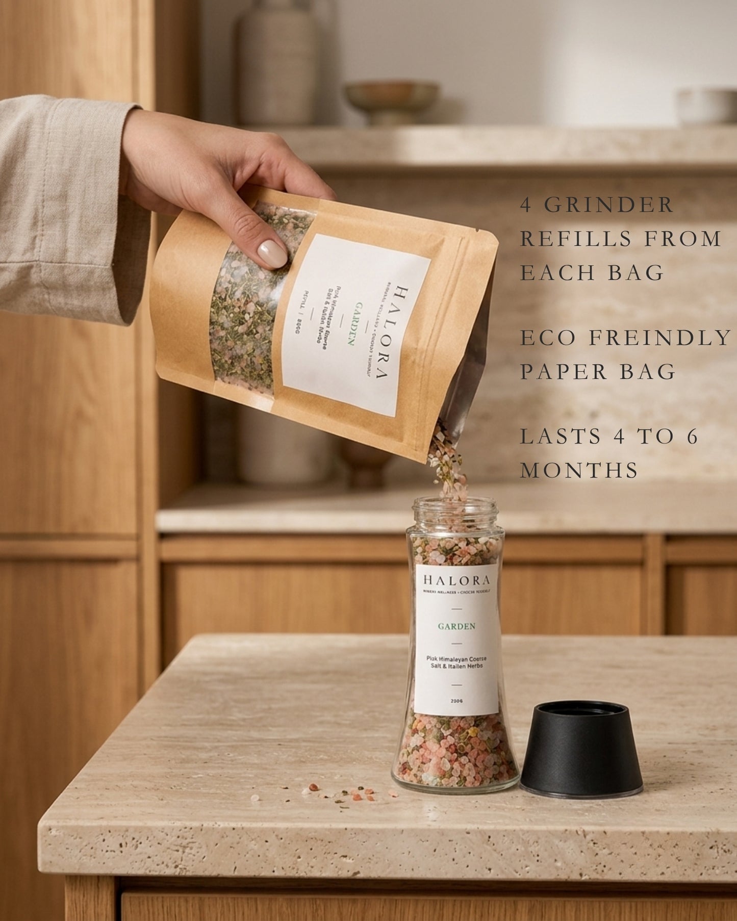 Garden Himalayan Pink Salt Mixed Herb Refill lifestyle 02